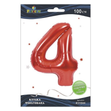 Цифра фольгована Pelican, “4“ червона 100 см 831044 KNZ