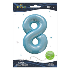 Кулька цифра фольгована Pelican “8“ ГОЛУБНАЯ 100см 831088 KNZ