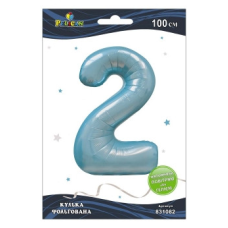 Кулька цифра фольгована Pelican “2“ ГОЛУБНА 100 см 831082 KNZ