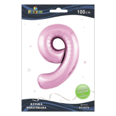 Кулька цифра фольгована Pelican, “9“ рожева 100 см 831079 KNZ
