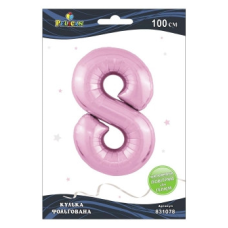 Кулька цифра фольгована Pelican, “8“ рожева 100 см 831078 KNZ
