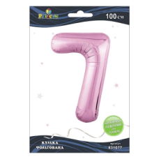 Кулька цифра фольгована Pelican, “7“ рожева 100 см 831077 KNZ