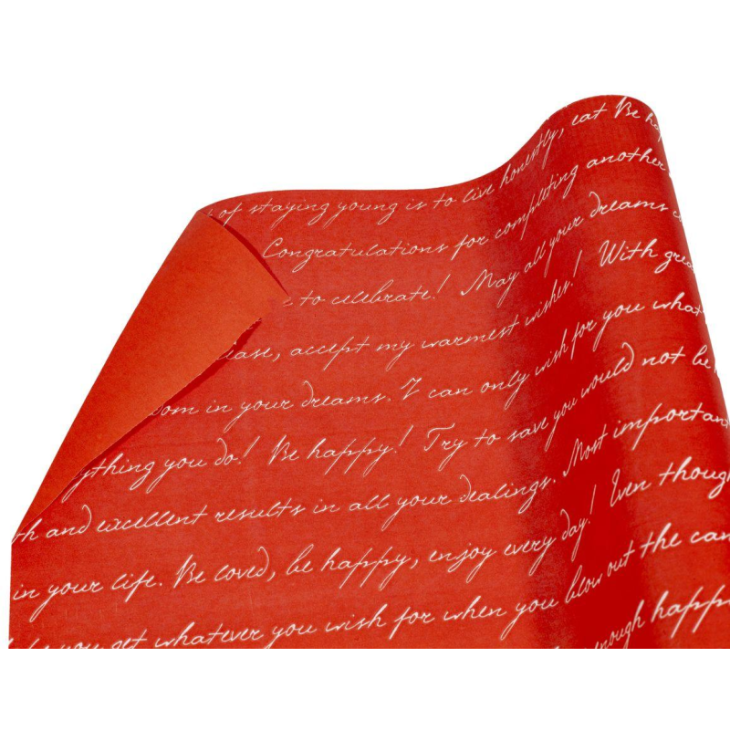 Папір для пакування подарунків 0,7 х 7м (Крафт-писмо, червоний і білий шрифт) Пт 427.5 KNZ