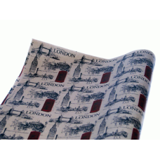 Папір для пакування подарунків 0,7 х 7м “крафт London бежевий“, Unison, Пт 422 KNZ