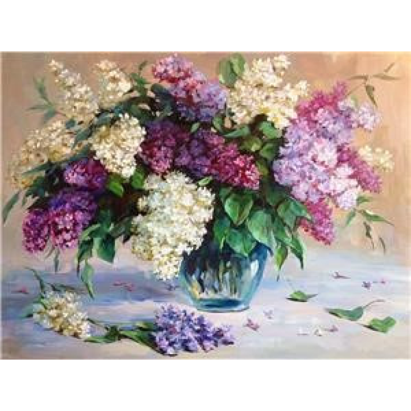 Картина за номерами “Бузок у вазі“ 40*50 см, фарби -акрил, кисть — 3 шт 8416 KNZ