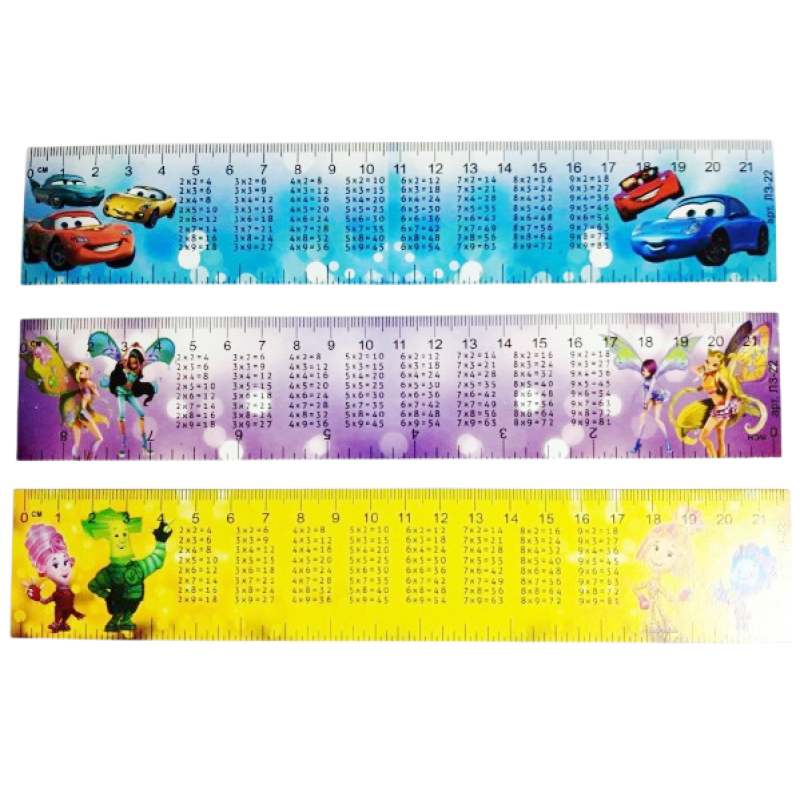 Набір картонних закладок 12 шт з таблицею множення та лінійкою KNZ Набір картонних закладок 12 шт з таблицею множення та лінійкою KNZ