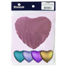 Кулька фольгована PELICAN серце 18“ (45 см) Рожева (5 шт ) KNZ