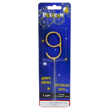 Свічка цифра бенгальська Pelican, “9“ ЗОЛТО 860019 KNZ
