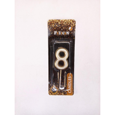 Свічка для торта Pelican “8“ ЗОЛОТО 5 см 865018 KNZ