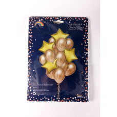 Набір із 16 кульок — 4 фольгованих “18“ 45 см і 12 латексних “12“ 30,5 см, ЗОЛОТІ K-521gold KNZ