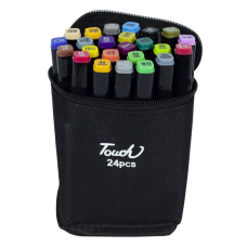 Набір скетч маркерів двосторонніх, скошений круглий наконечник, 24 кольори KNZ