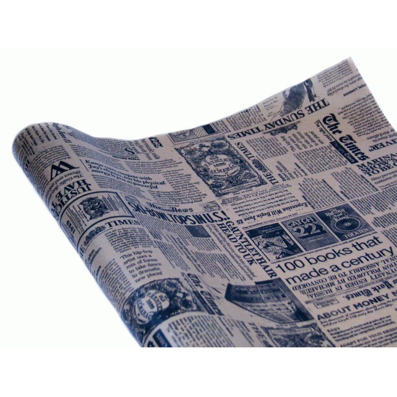 Бежевий крафт папір “газета з фото“ 0,7х7м Пт 416 KNZ Бежевий крафт папір “газета з фото“ 0,7х7м Пт 416 KNZ