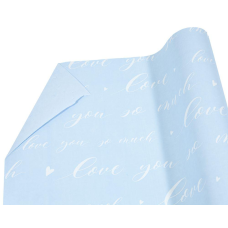 Папір для паковання Подарунків Крафт — двостороння “LOVE“ блакитний Пт 501.4 KNZ