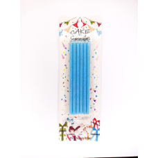 Свічка з блиском, 13 см, блакитні, 6 шт KNZ