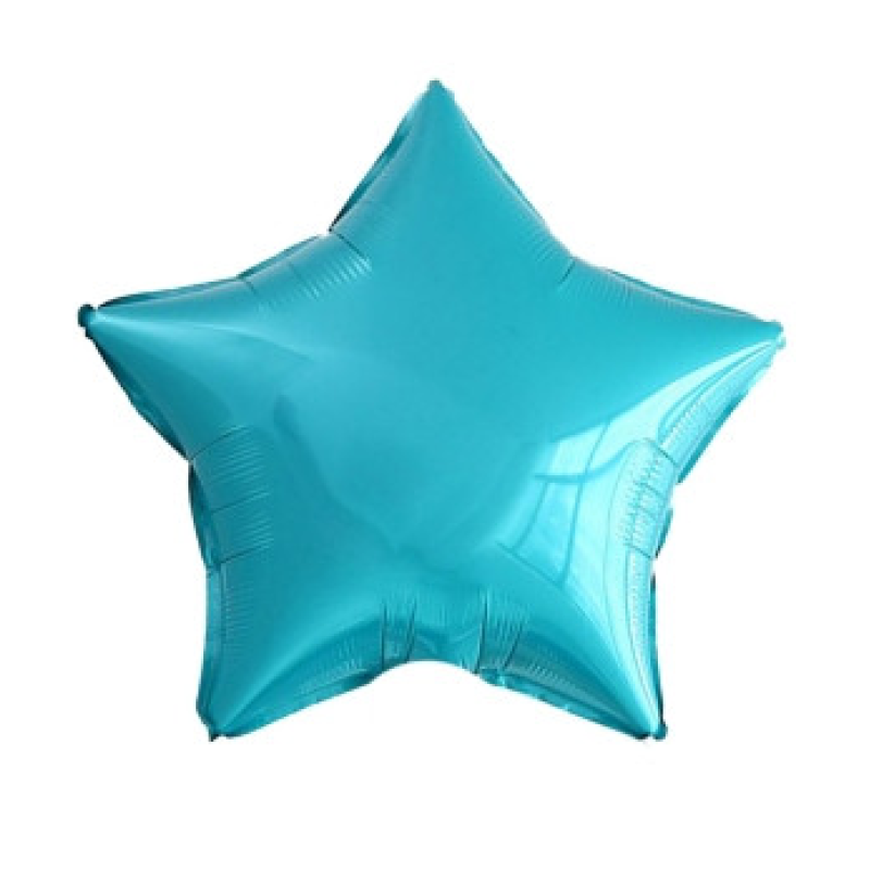 Кулька фольгована Pelican 18“, ЗВІЗДА БІРЮЗОВА 45 см (пакет/5 шт ) KNZ