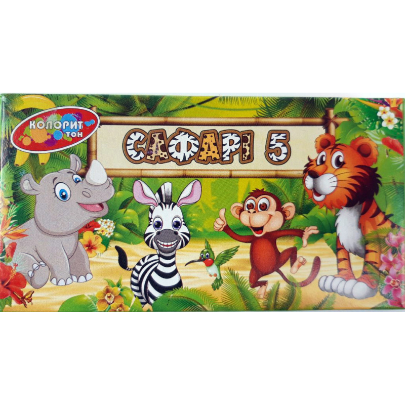 Пластилін 5 кольорів 110гр “Сафарі“ “Колорит“ П-5 KNZ Пластилін 5 кольорів 110гр “Сафарі“ “Колорит“ П-5 KNZ