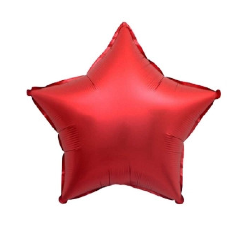 Кулька фольгована PELICAN зірка 10“ (25 см) сатин Червоний (5 шт ) 832737 KNZ