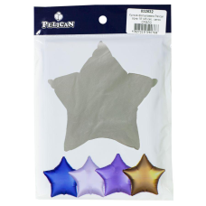 Кулька фольгована PELICAN зірка 18“ (45 см) сатин срібло (5ш KNZ