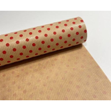 Крафт-пакет подарунковий двосторонній “Горох малиновий“ на крафті, 0,7х7м Пт 862.17 KNZ