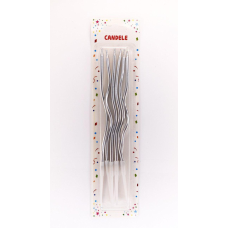 Набір свічок для торта “Коктейльний 12 см“, СЕРЕБРО 6шт/упа Y-1 silver KNZ