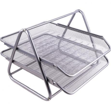 Лоток для паперу 2013 (2 секції, горизонтальний, металевий сітка) сірий KNZ