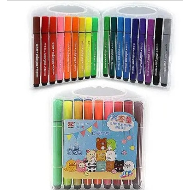 Набір фломастерів TY трикутних 36 шт пластиків валіза з ручкою KNZ