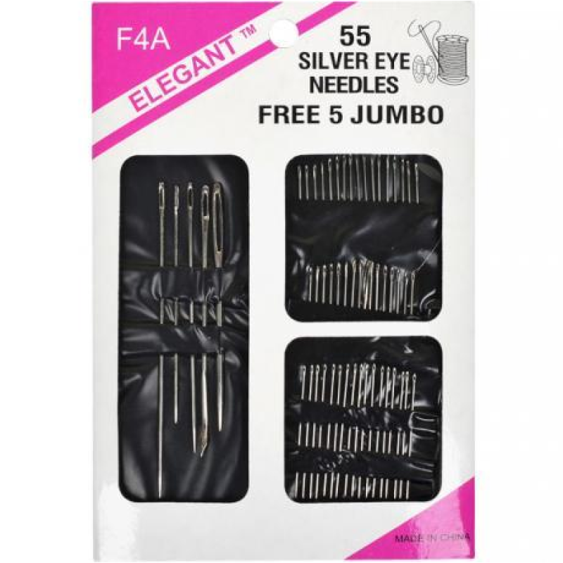 Набір голок для шиття на блістері 55 штук 10,5*15,5см F4A55 KNZ