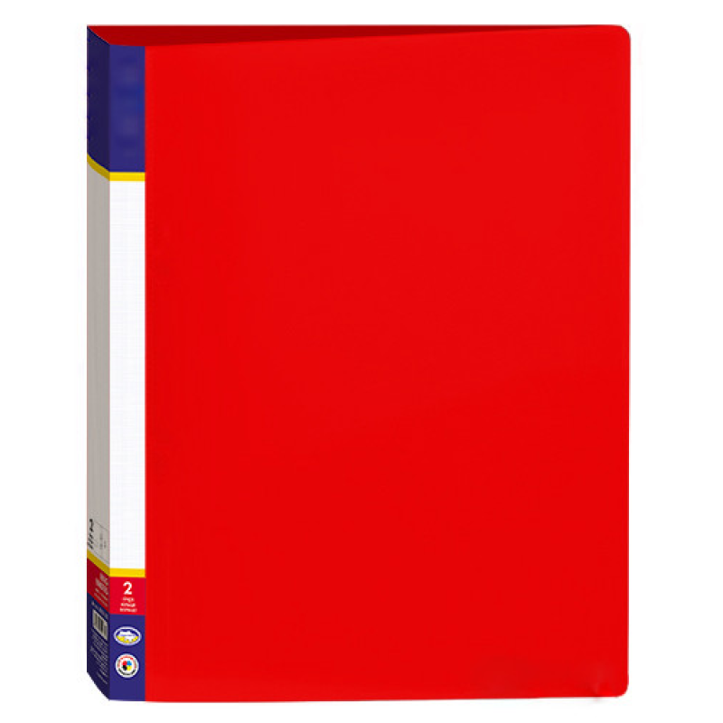 Папка пластикова А4 на 2 кільця з двома кишенями червона 30701-03 KNZ