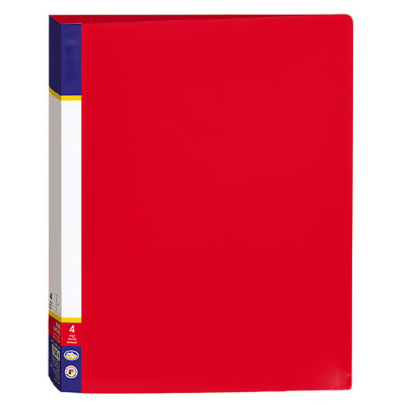 Папка пластикова А4 на 4 кільця з двома кишенями червона 30702-03 KNZ Папка пластикова А4 на 4 кільця з двома кишенями червона 30702-03 KNZ