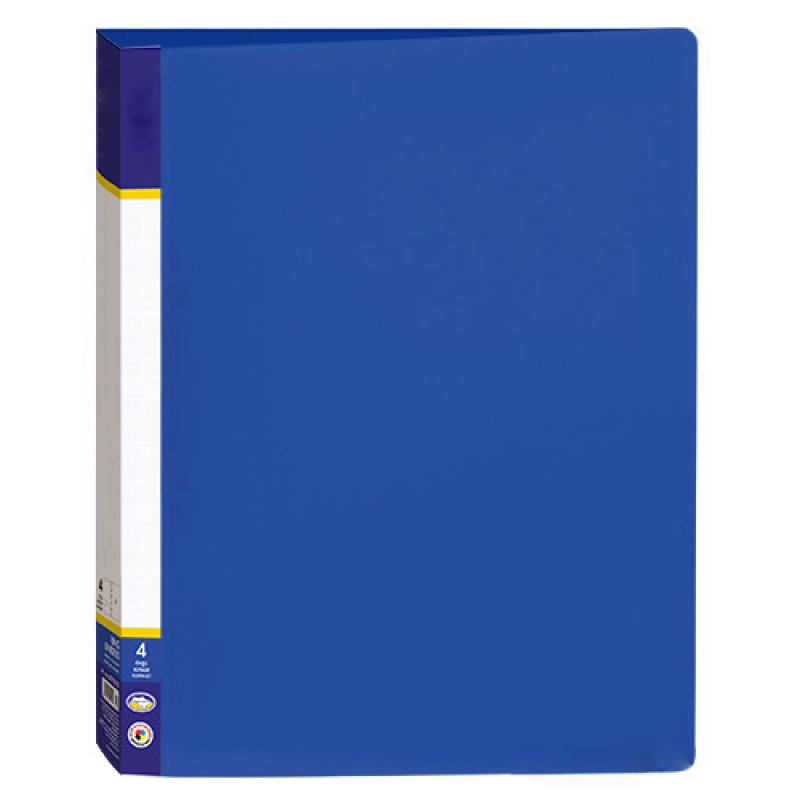 Папка пластикова А4 на 4 кільця з двома кишенями синя 30702-02 KNZ Папка пластикова А4 на 4 кільця з двома кишенями синя 30702-02 KNZ