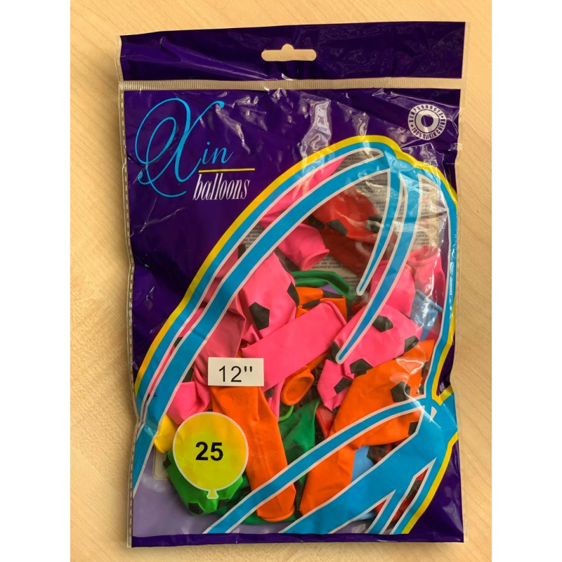 Кульки повітряні Balloons 12“ (30 см) “Футбол“ 25 шт /пач 1225-102 KNZ