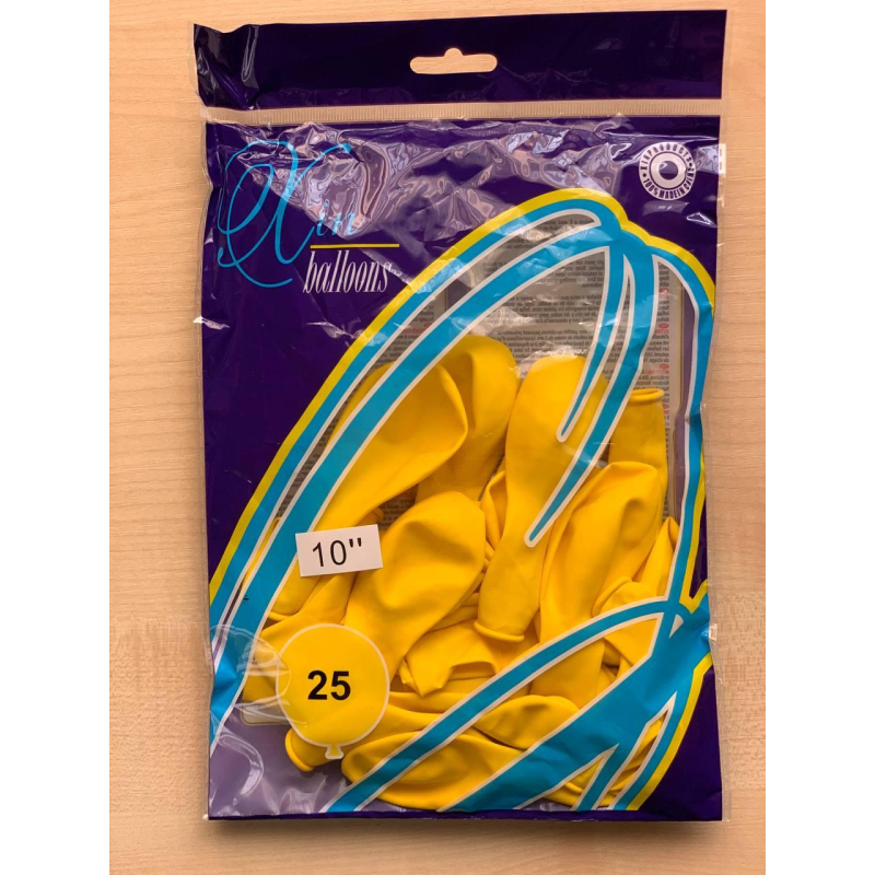 Кульки повітряні Balloons 10“ (26 см) пастель жовті 25 шт/пач 1025-806 KNZ