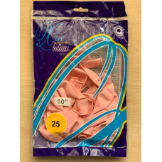 Кульки повітряні Balloons 10“ (26 см) пастель персик 25 шт/пач 1025-802 KNZ