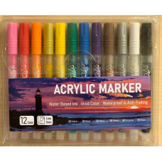 Набір акрилових маркерів 12 кольорів 043024-12 KNZ