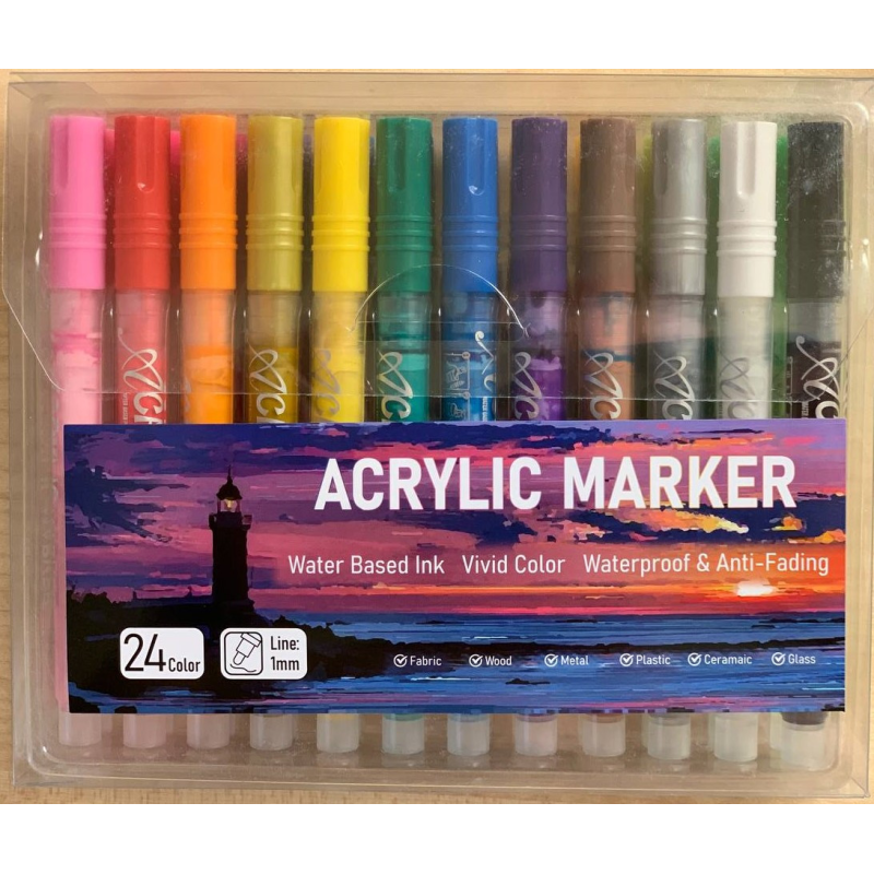 Набір акрилових маркерів 24 кольори 043024-24 KNZ