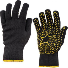Рукавички робочі 301-3 чорні трикотажні з пвх-рисунком KNZ