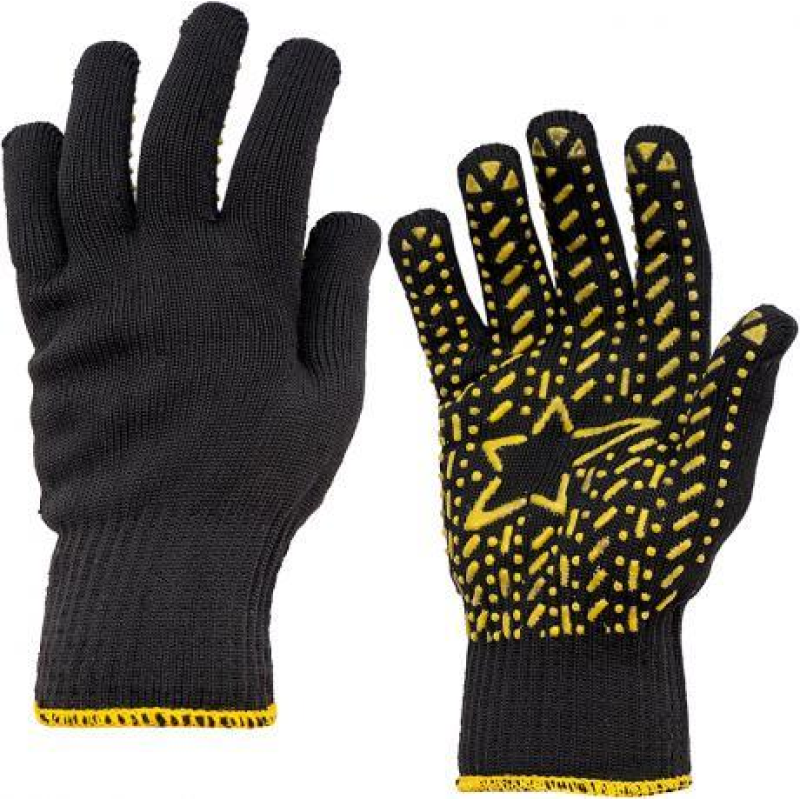 Рукавички робочі 301-3 чорні трикотажні з пвх-рисунком KNZ