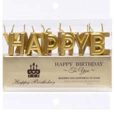 Свічки для торта літери “Happy Birthday“ Золото TL-1052 KNZ