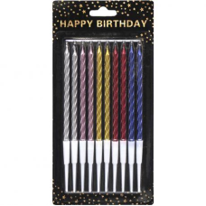 Набір свічок для торта 10шт TL-1046 металік спіраль KNZ