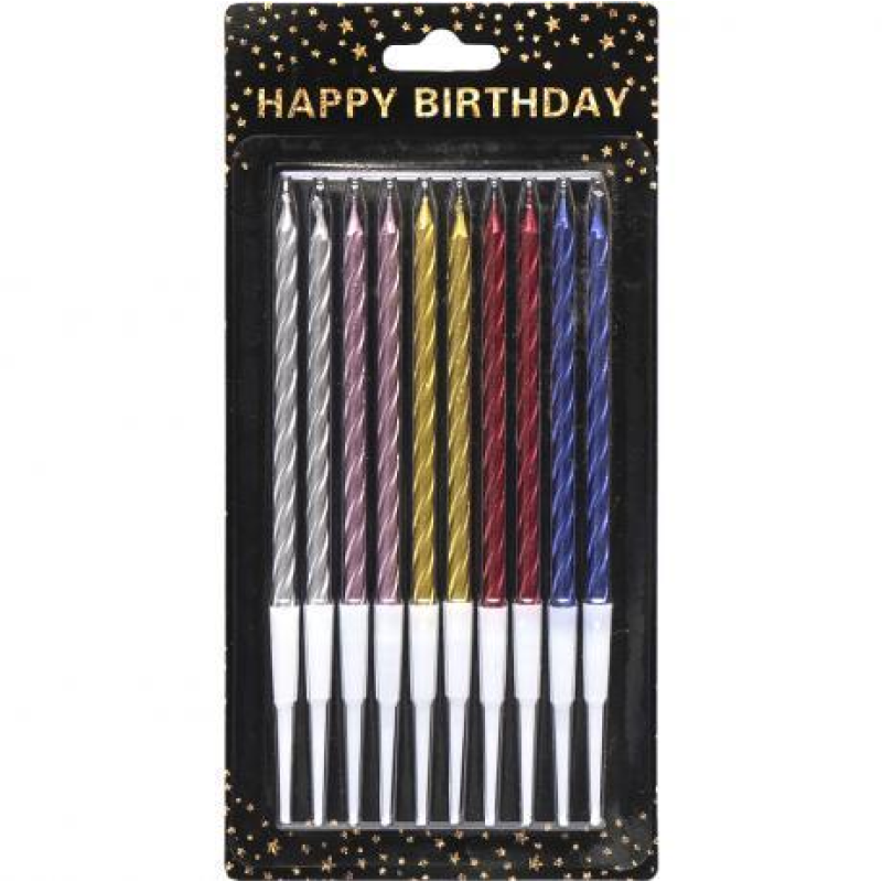 Набір свічок для торта 10шт TL-1046 металік спіраль KNZ