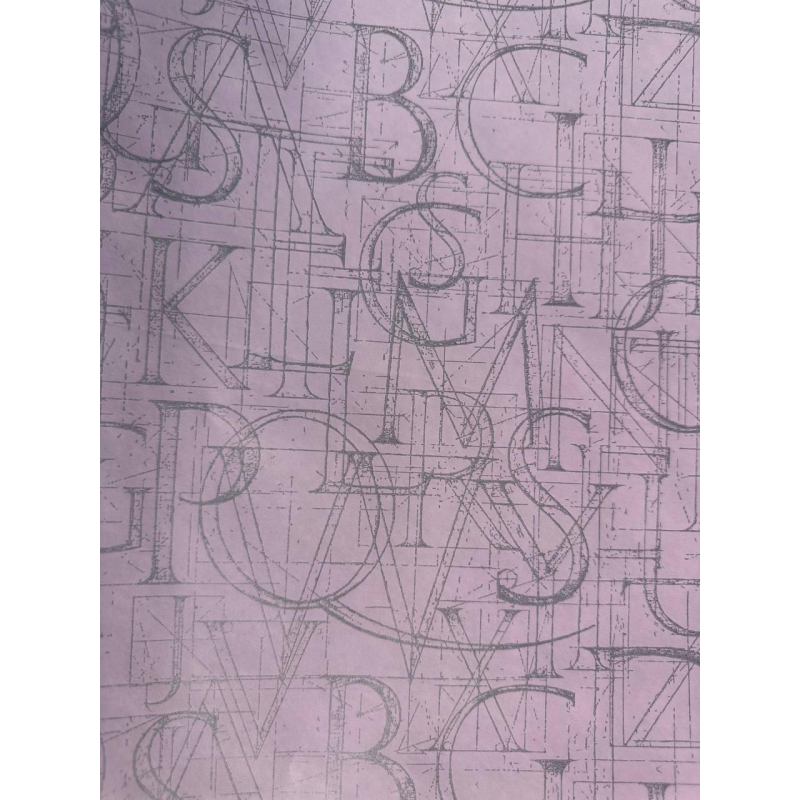 Папір для пакування подарунків 0,7 х 7м(Крафт — двостороння рожева срібна абстракція) Пт 500.9 KNZ