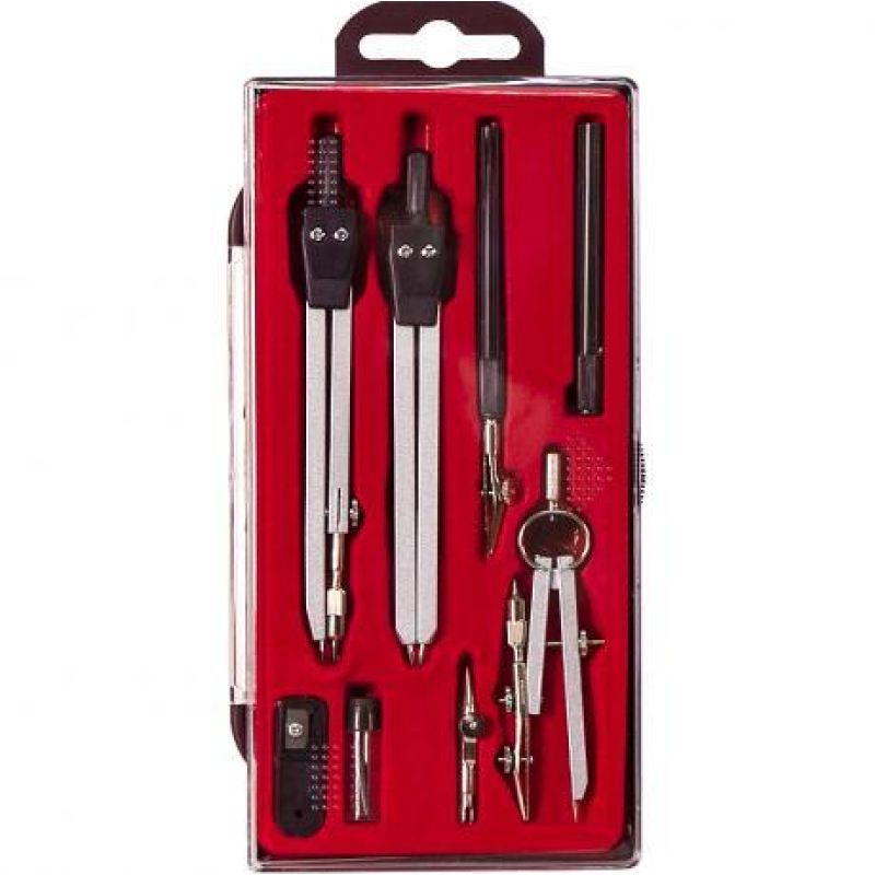 Набір креслярських інструментів 8 предметів 708С, готовальня, набір креслярський KNZ