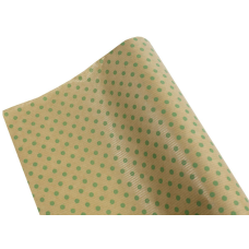 Папір для паковання подарунків зелений горох на крафті 0,7х8м Пт 431.1 KNZ