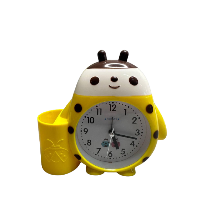 Годинник-будильник “Сонечко“ з підставкою-стаканом 15 см 4 кольори KNZ