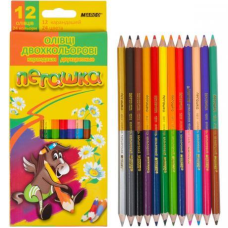 Олівці кольорові двосторонні 12 шт/24 кольори “MARCO“ Пегашка 1011-12CB KNZ