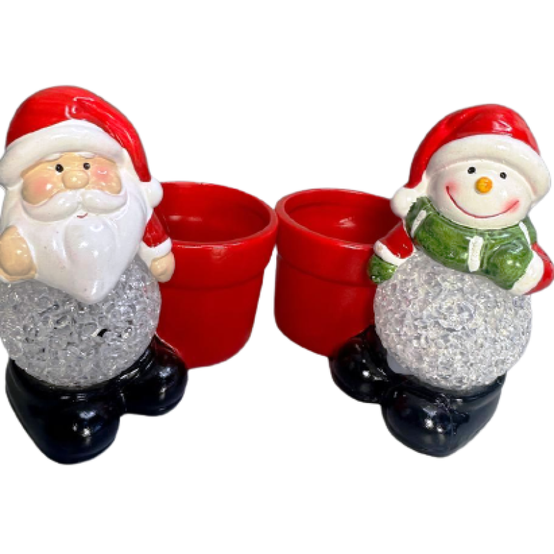 Сувенір декоративний світний LED “Санта Клаус Сніговик із підставкою “13х12см, 2 різновиди KNZ Сувенір декоративний світний LED “Санта Клаус Сніговик із підставкою “13х12см, 2 різновиди KNZ