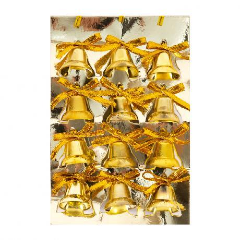 Набор-прикраса “Дзвоник“ з бантиком 12шт пластик ААА23001 KNZ