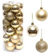 Набір кульок 24 штуки D6см №1-6279-1 Золото KNZ