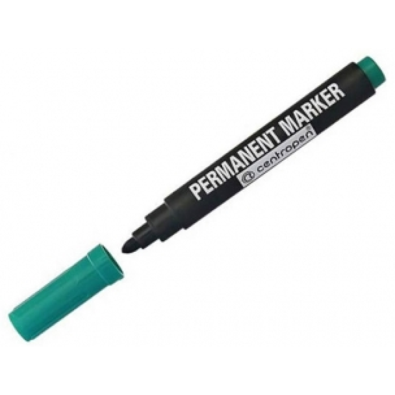 Перманентний маркер “Centropen“ товстий круглий зелений 2,5 мм KNZ