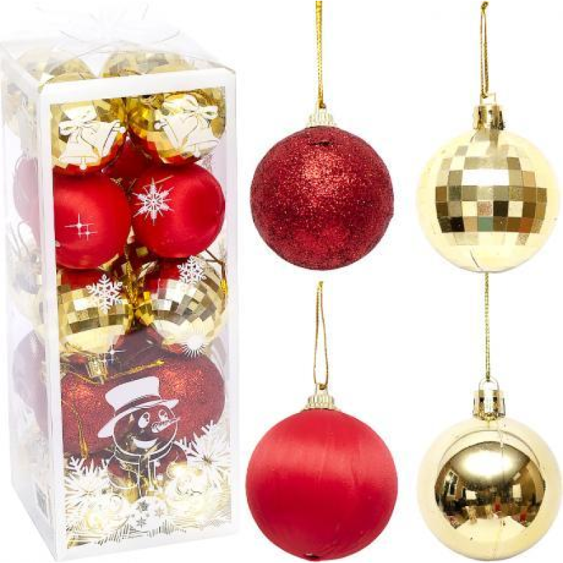 Набір куль 20шт D5см Червоний/Золото WRB23-6090 KNZ